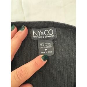 New York Co Women Cardigan Sweater Medium Black Button Front Long Sleeve